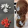U-Shape Bride Jewelry Flower Faux Pearl Wedding Hair Pin Clip Party Headwear