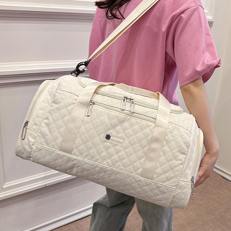 Модная, Простая, Большая Вместимость, Хранение Обуви, Портативная Дорожная Сумка для Выездов, Спортивная Сумка для Тренажерного Зала с Отделением для Сухих и Влажных Вещей, Можно Использовать для Надевания на Выдвижную Ручку