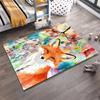 "Colorful Fox Art Carpet with Floral and Abstract Patterns for Decor" Suitable for use as an anti-slip for living room bedroom sofas