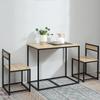 Dining Table Set with 2 Chairs, Compact Table and Chair Set for Dining Room, Living Room, Kitchen, with Metal Frame