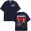 2025 Summer Rapist Anuel AA Real Hasta La Muerte Tour Album Mens Pure Cotton Tshirt Hiphop Gothic Loose Tshirt Short Sleeve