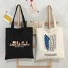 Anime Attack On Titan Fashion Punk Shopper Bag Harajuku Large Capacity Gothic Teenager Tote Bag Vintage Casual Women Canvas Bag