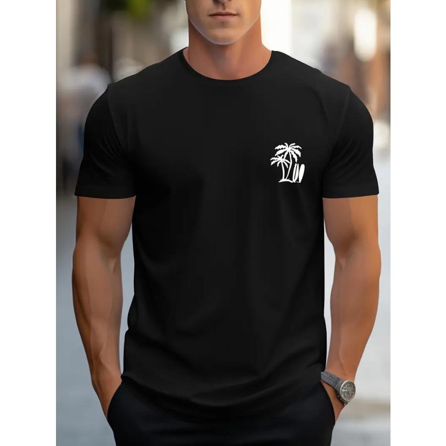 Мужская универсальная футболка с коротким рукавом с принтом кокосовой пальмы для серфинга, для спорта, отдыха, поездок на работу
