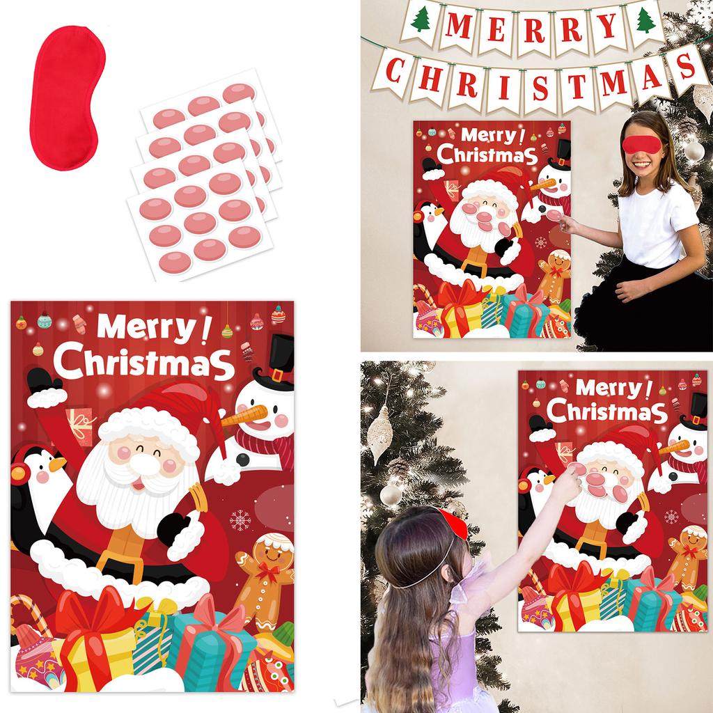 Приколите румяна на лицо, большой постер с наклейками, маска для украшения рождественской вечеринки