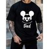 2025  Mickey Mouse Best Dad Ever T Shirt Short Sleeves Men's Summer  Unisex Oversized Tee Father's Day Birthday Gift