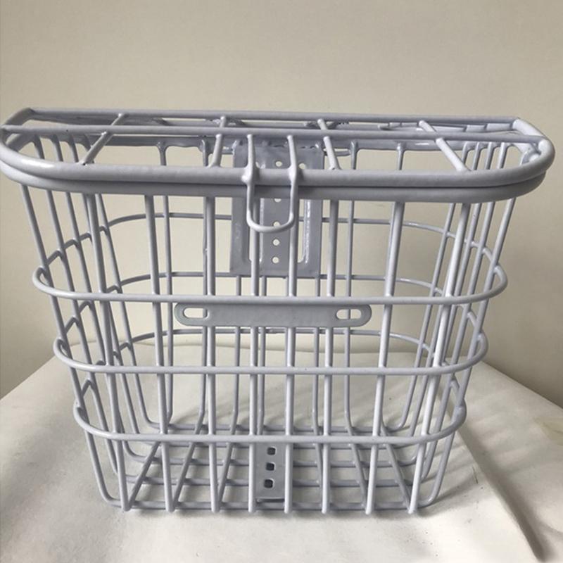 Electric Bike Basket All Metal Tube Bike Front and Rear White Hanging Decorative Bike Basket