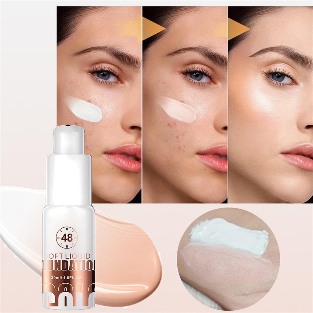 48H Temperature-changing Concealer Makeup-free Liquid Foundation 30ml Color-changing Skin Tone Temperature-changing Oil-control Liquid Foundation
