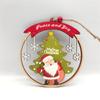 3-piece Set of Christmas Ornaments, Circular Hollow Wooden Pendant, Holiday Party, Christmas Tree Scene Decoration