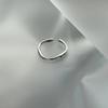 Shunyuan S925 Sterling Silver Möbius Women's Open Index Ring - Minimalist, Irregular Plain Band