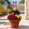Retro Halloween Outdoor Lamp Solar Ghost Garden Stake Light, Pumpkin Lantern with Bow Patchwork Decor, Waterproof Resin Yard for Lawn Pathway