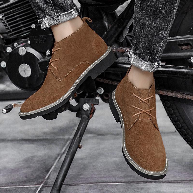 Large Size Autumn Men'S Matte Leather Shoes British Style Zhongbang Business Casual Shoes Increase In Tide