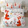 Cute Cartoon Fox Bedding Set,3D Print Soft and Comfortable Reversible Single Duvet Cover with Pillowcase Bedroom Decoration Gift