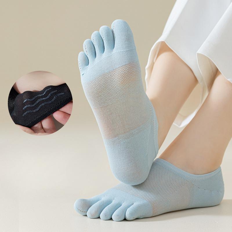 Женские весенне-летние тонкие сетчатые носки-лодочки, антибактериальные и противоинфекционные носки с пятью пальцами, бесшовные невидимые хлопковые носки