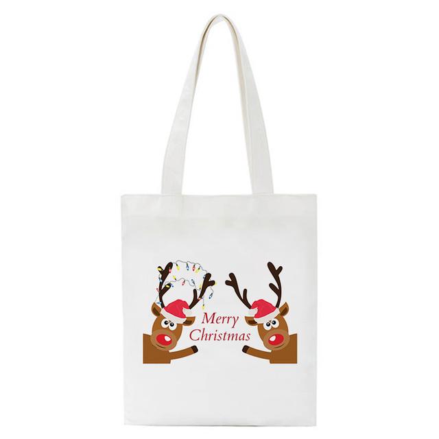 Christmas Gift Bag Shopper Bag Shopping Bag Vintage Canvas Bag Tote Bag Kawaii Shoulder Bag Handbag Cartoon Bolsa De Compras