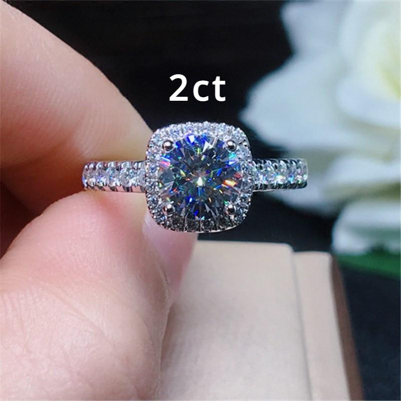 Проверенное бриллиантами настоящее кольцо вечности с муассанитом, обручальное кольцо для женщин, VVS1, блестящие кольца Halo, ювелирные украшения