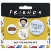 FRIENDS TV Show Set of 4 Joey Button Badges Multi