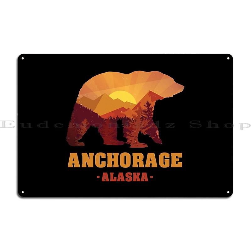 Anchorage town retro I Love Alaska Metal Plaque Home Wall Cave Personalized Wall Decor Decoration Tin Sign Poster