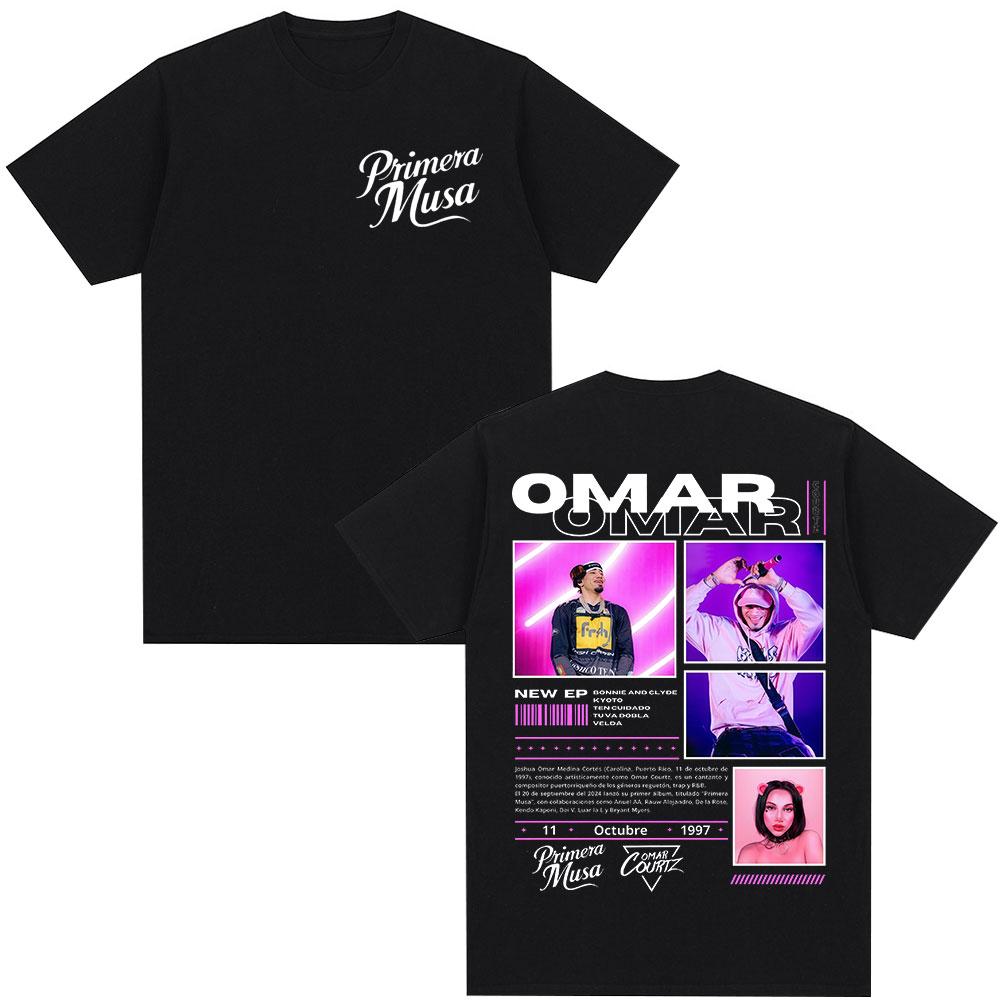 Rap Singer Omar Courtz Primera Musa Album Tour Tshirt 2026 Summer New Mens Womens Hiphop Fashion Casual Cotton Tshirt