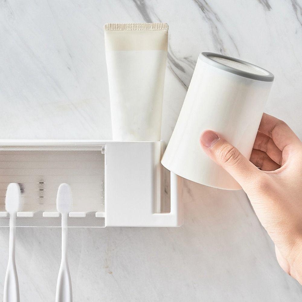 Dustproof Toothbrush Toothpaste Holder White/Grey Toothbrush Storage Organizer Bathroom