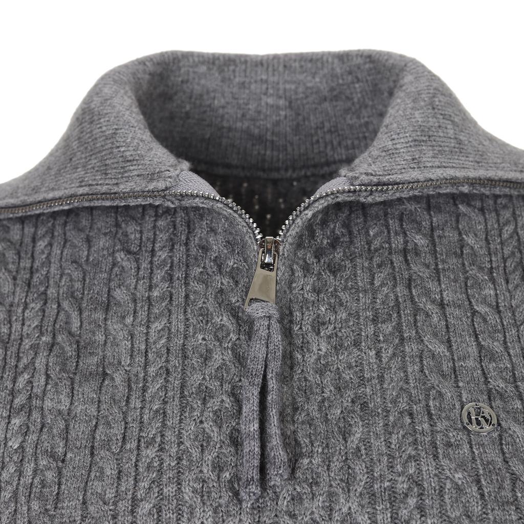 LAUV Half-Zip Knit Vest_Grey