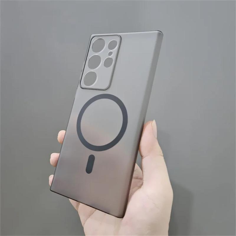 Роскошный полупрозрачный тонкий матовый чехол Magsafe Magnetic Case для Samsung Galaxy S25 S24 S23 S22 Ultra Plus Wireless Charging Matte Cover