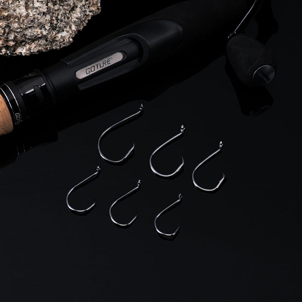 Goture Jig Head Set, #1, 1/0, 2/0, 3/0, 4/0, 25 of Each, for Ajing, Rockfishing, and Light Fishing, 150 Jig Head Hooks