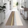 Ковер для прихожей с современным геометрическим рисунком | Стильная дорожка с золотыми деталями, моющийся ковер, мягкий ковер