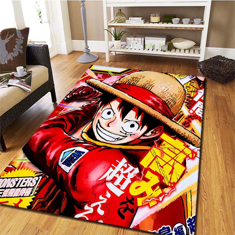 Ковер с изображением Манки Д. Луффи из One Piece для гостиной, спальни, дома, украшение дивана, нескользящий коврик для детской игры