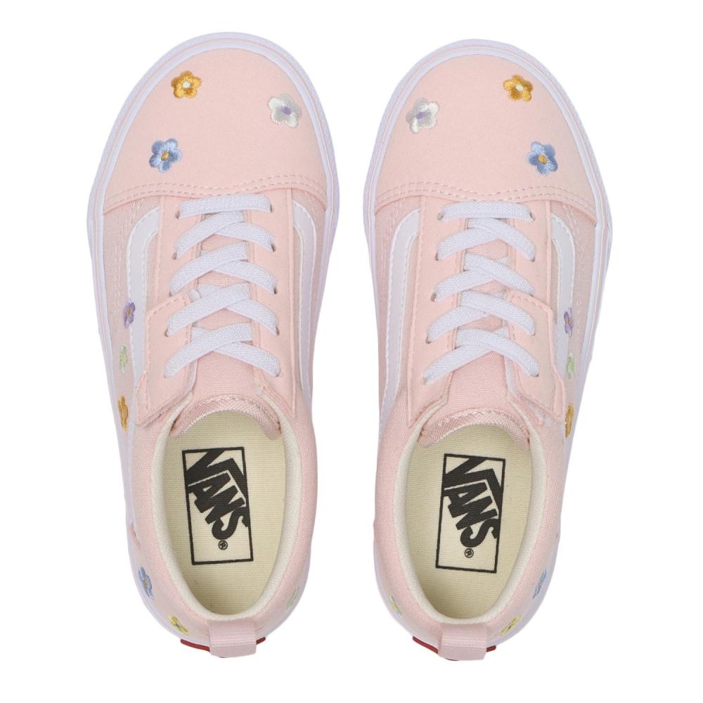 Vans Олд Скул Пнк Уайт Флауэр V36ps eb.Флауэр Пнк Уайт Флауэр