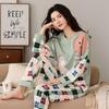 Women's Cartoon Long Sleeve Pajamas - Cute & Comfy Korean Style for Spring & Autumn - Plus Size Available