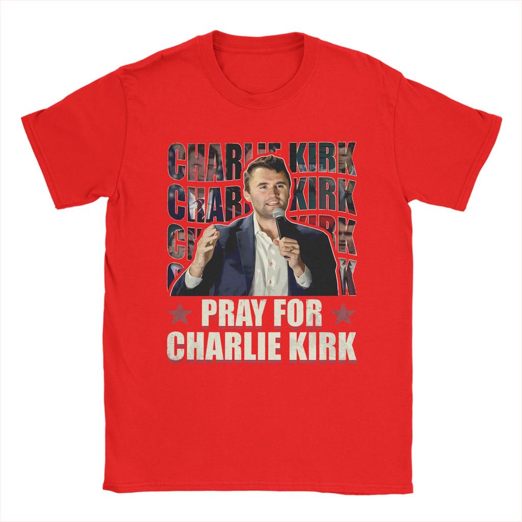 Pray for Charlie Kirk Charlie Kirk 2025 TShirt for Men Novelty Cotton Tees O Neck Short Sleeve T Shirt Birthday Present Clothes