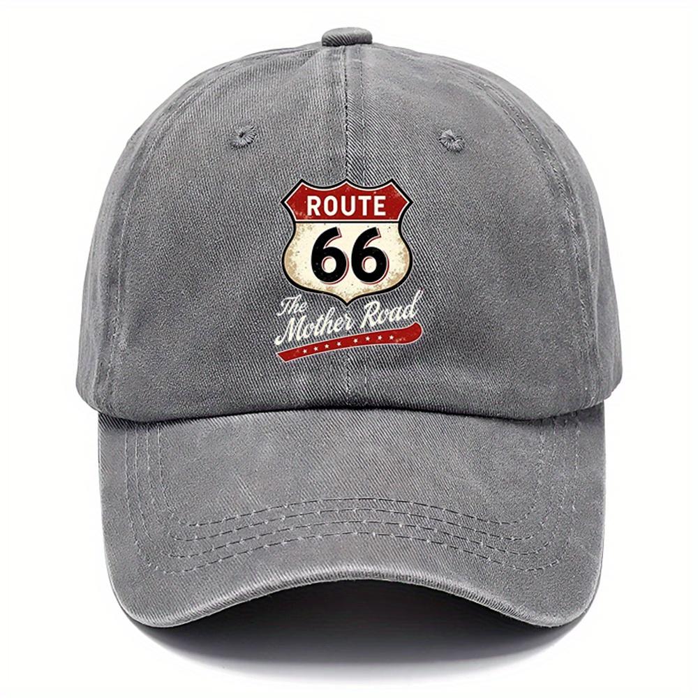 Route Vintage Baseball Cap Adjustable Dad Hat with Classic Mother Road Design Ideal for Outdoor Sports Fishing Golf