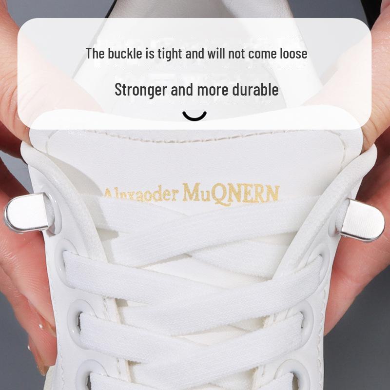 Белая эластичная пряжка для шнурков без завязок для взрослых и детей