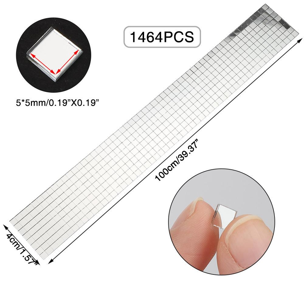 Стеклянная зеркальная мозаичная плитка, самоклеящаяся 1464 шт., вечерние плитки для диско-шара, сделай сам, украшения, бордюрная мозаика, наклейки на стену