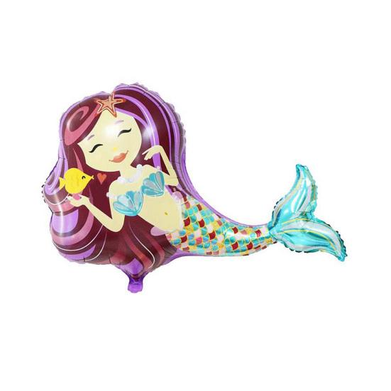 Mermaid Balloon Decorative Colorful Mermaid Aluminum Film Birthday Balloon Holiday Decor