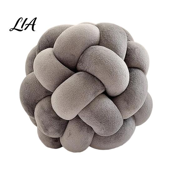 Soft Spandex Decorative Pillow Knot Ball Throw Pillow, Round Ball, Knotted Handmade Textured Cushion for Sofa Couch, Modern Bedroom Living Room Decor