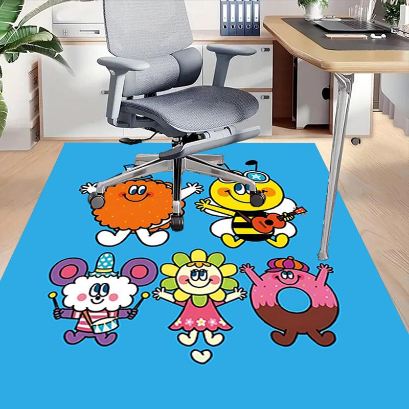 1PC cartoon characters Non-Slip Floor Carpet Compatible for Office&Living Room&Bedroom&Dining room - Flat- Soft & Pattern, Vibrant Colors-W280