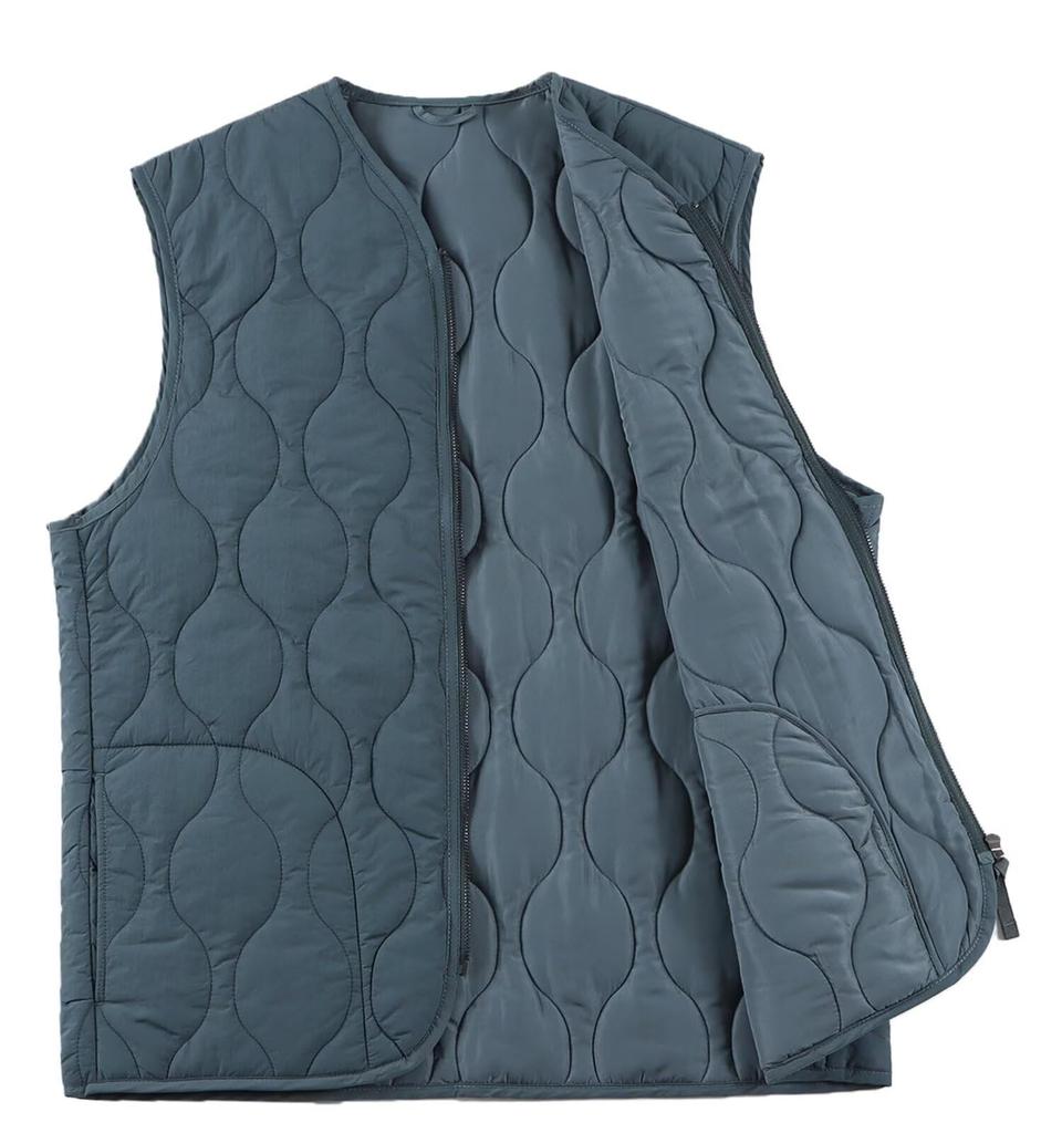 Kayiyasu Легкий пуховый жилет для размеров Мужской жилет с V-образным вырезом, Домашняя одежда, Верхняя одежда, Тепло, Унисекс, Осень/Зима, M-2XL (XL, Синий)