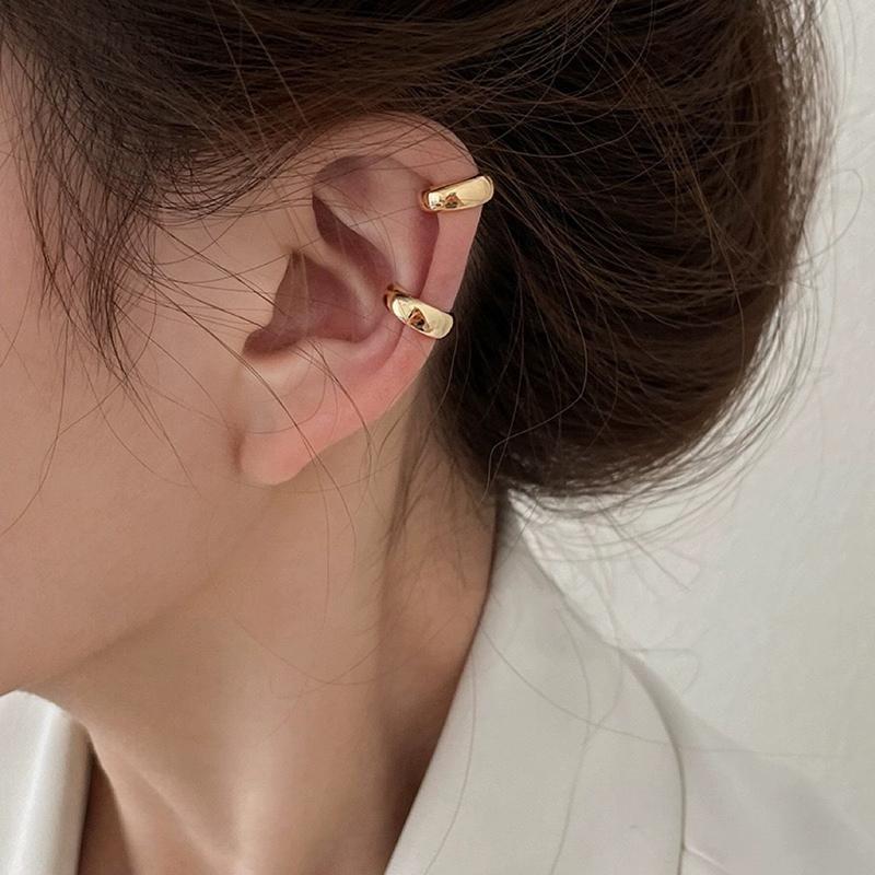 1 пара золотистого серебристого цвета C-образной формы без прокола ушные каффы для женщин Модные простые серьги в стиле Ins, ювелирные аксессуары, подарки