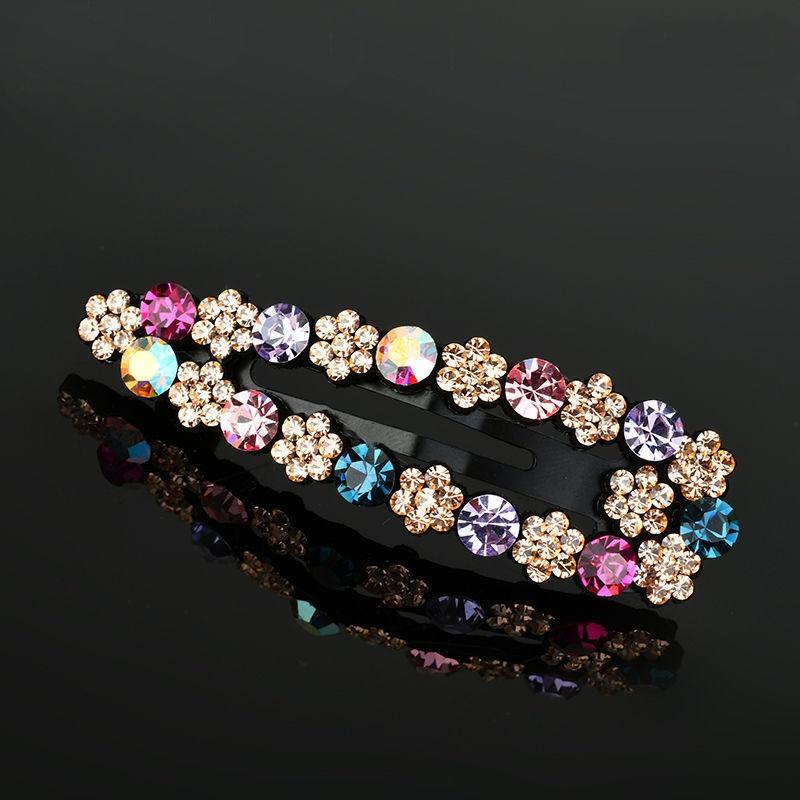 2Pcs Hair Clip Women Hair Jewelry Rhinestone Hairpins Headwear Hair Accessories Shiny Crystal