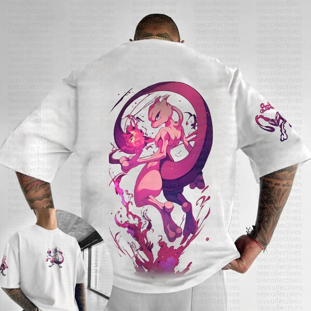 Мужская футболка Pokemon из чистого хлопка, повседневная, с круглым вырезом, с коротким рукавом, летняя, спортивная, повседневный топ с коротким рукавом