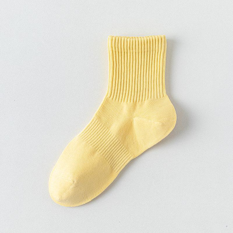 Женские летние однотонные хлопковые носки-трубы против пиллинга, бесшовные, головные носки