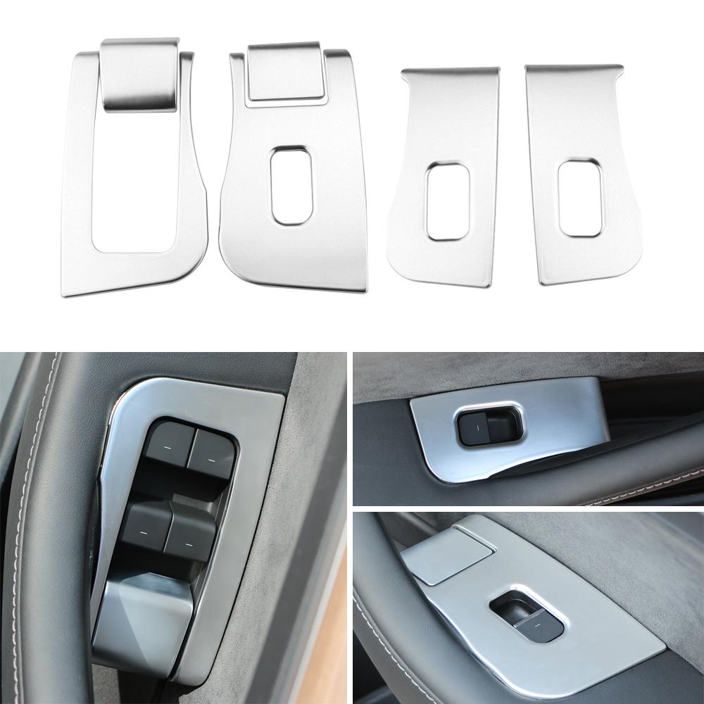 For Tesla Model 3 2017-2022 Car Door Window Glass Lift Button Panel Trim Cover Window Control Button Switch Decorative Sticker
