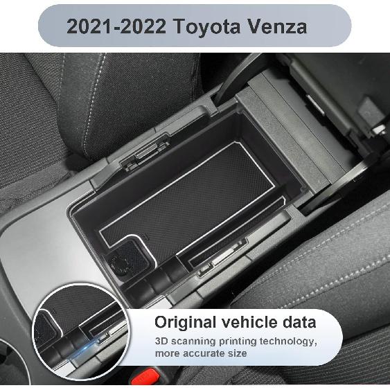 (Обновлять) 2021 2022 2023 2024 Органайзер для центральной консоли Toyota Venza 2022 2023 2024 Аксессуары для Toyota Venza ABS Черный материал Лоток Вспомогательный подлокотник