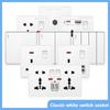 White UK Standard 13A USB Wall Socket Panel,Universal 18W Type-c Quick Charge Socket Plug,Wall Light Switch Electrical Outlet