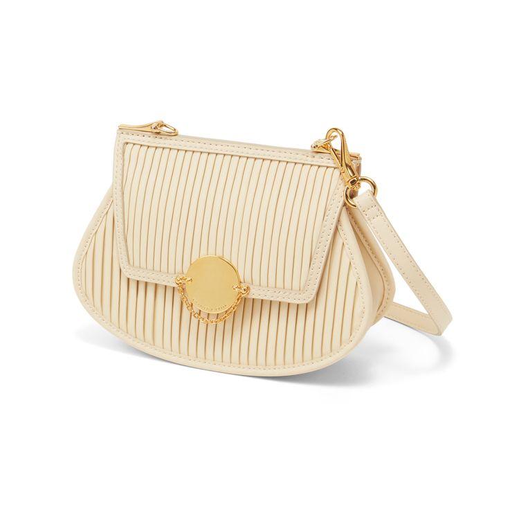 Charles & Keith Vintage Textured Chain Crossbody Bag Women Handbags Chalk Yellow Black CK2-80671389
