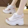 2024 Summer New Hot Seller White Women Platform Sandal Fish Mouth Shoes High Heels Chunky Platform Sports Sandals Female Sneaker