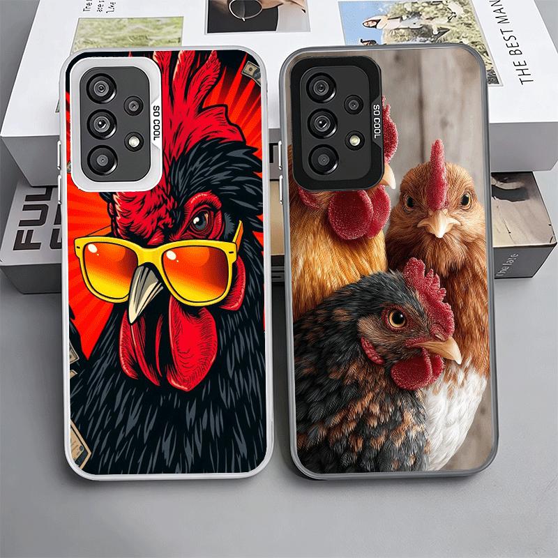 Мягкий чехол для телефона с изображением курицы, несушки и петуха для Samsung A17 A16 A15 A14 A13 A57 A56 A55 A54 A53 A37 A36 A35 A34 A33 A26 A25 A24 A23 A52