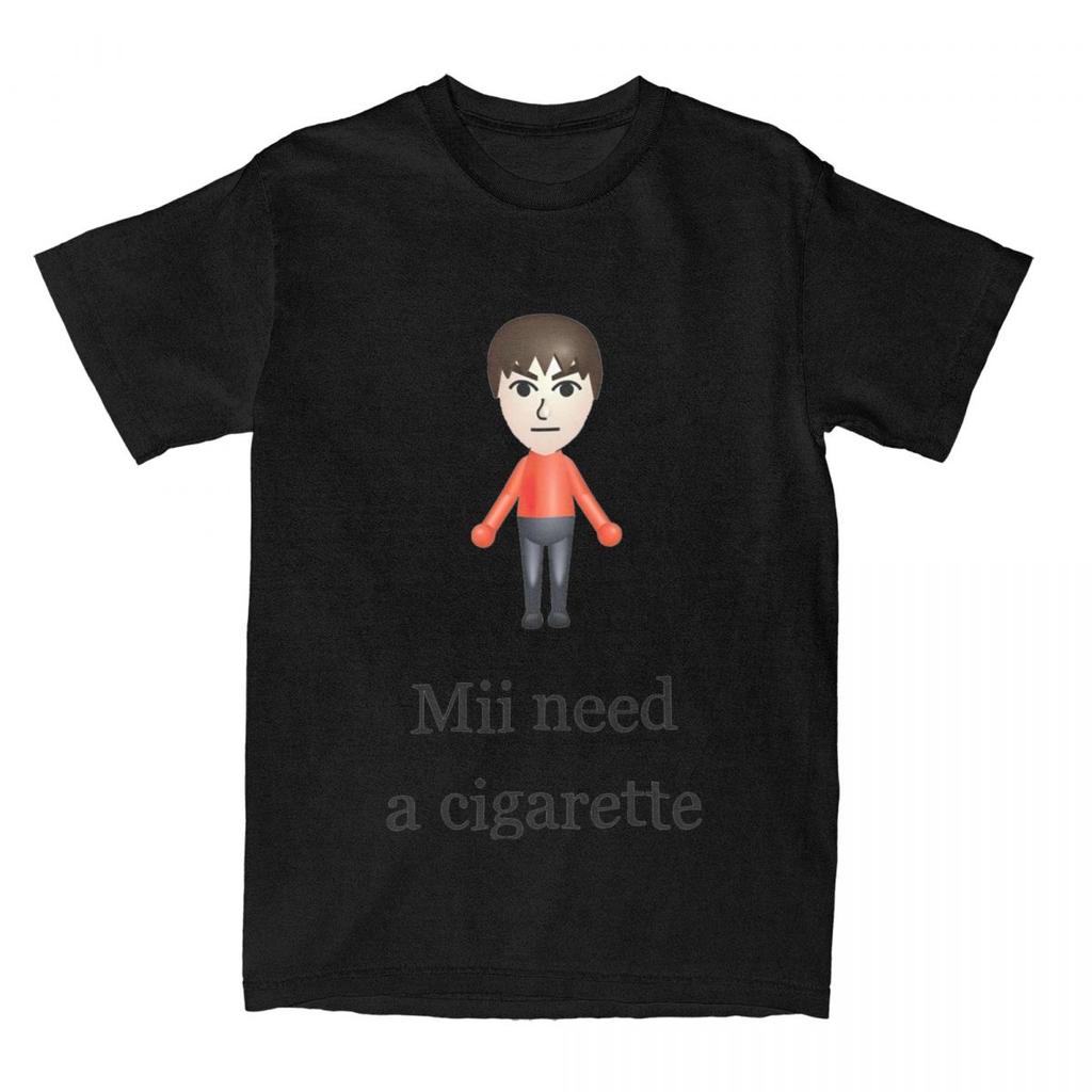 Mii Нужна сигарета Мужская Женская Футболка Mii Боец Мерч Крутая Футболка Футболки Хлопок Идея для подарка Одежда