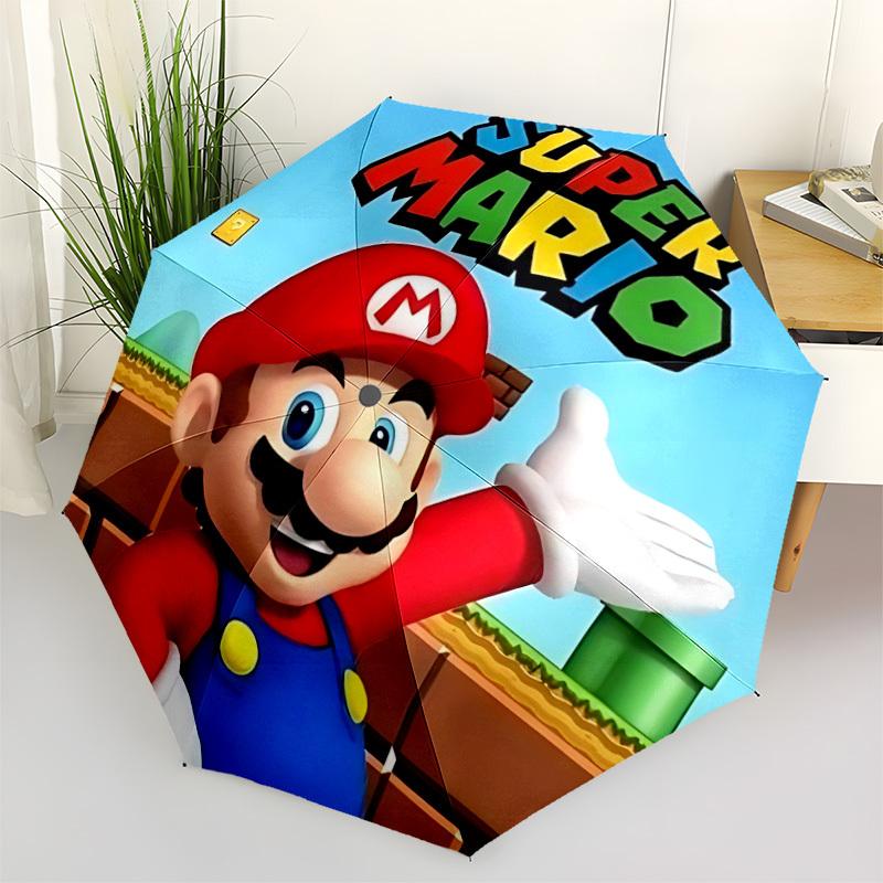 1 шт. Складной портативный зонт-трость Mario Adventure с автоматическим открытием/закрытием и 8-реберной конструкцией для женщин/мужчин, всесезонный a0901137